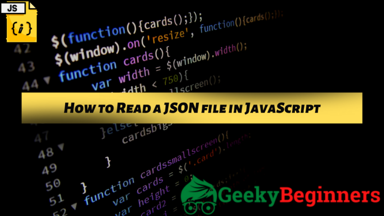 How to Read a JSON file in JavaScript