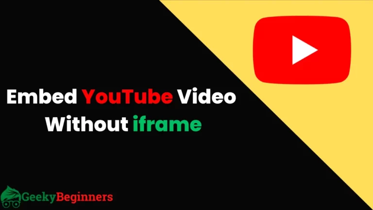 Embed YouTube Video Without iframe